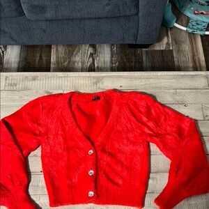 For Love And Lemons Red Cardigan Sweater